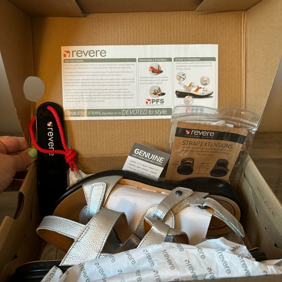 Revere Sandals Miami Pearl Adjustable Orthotic Friendly Comfort Shoes New 7W - Picture 10 of 11